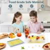 imageWIBIMEN Mini Ice Cube Trays Small Tiny Round Pebble Crushed Nugget Ice Trays for Freezer with Lid  Chilling Drinks Coffee Juice2 Pack055In  BlueBlue