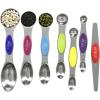 imageMagnetic Measuring Spoons Set with Leveler Stackable Stainless Steel Tablespoons for Baking Fits in Spice JarsMulticolor