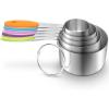 imageMeasuring Cups and Spoons Set Stainless SteelMeasuring Spoons Liquid Stackable Metric Measuring Scoop for Baking or CookingKitchen Cake Decorating Supplies Measuring Cup Organizermulticolour