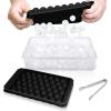 imageWIBIMEN Ice Cube Tray with Lid and Bin  Round Ice Trays for Freezer with Lid  Ice Cube Trays for Freezer with Ice Container 1quot2PACK BlackBlack