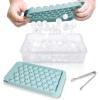 imageWIBIMEN Ice Cube Tray with Lid and Bin  Round Ice Trays for Freezer with Lid  Ice Cube Trays for Freezer with Ice Container 1quot2PACK BlackBlue