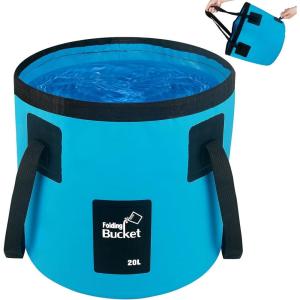 image5 Gallon Collapsible Bucket with Handle Car Wash Bucket Foldable Water Storage Container for Camping Fishing Beach Gardening Portable Laundry Wash Basin for RV Cleaning Supplies Swamp Emergency Prep