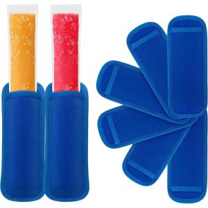 image6 Pack Reusable Popsicles Frozen Bags Ice Pop Stick Sleeves for Kids Popsicles Molds for Reusable Yogurt Tubes Popsicle Bulk Ice Pops Holder Useful Popsicle Holders for kids No DripBlue