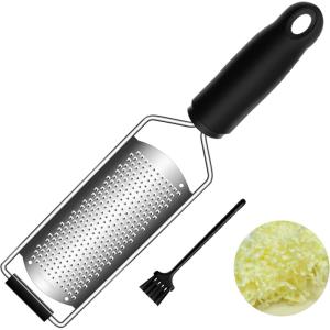 imageCheese Zester Grater Handheld with HandleLemon Citrus Zester Tool Graters for Kitchen Stainless Steel Salad Spinner Cake Decorating SuppliesPerfect Kitchen Gadgets Zucchini Nutmeg Ginger PeelerBlack
