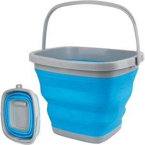 imageCollapsible Mop Bucket and Ice Bucket5L13 Gallon Household Cleaning Silicone Dust Mops Bucket Portable Bathroom Cleaning Supplies Square Bucket for Cleaning10L