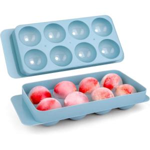 imageIce Cube Trays with Lids for Freezer 33 Sphere Ice Cube Tray with Easy Release for Iced Coffee or Ice Drinks Ice Tray with Lids Ice Cube Mold for Reusable Ice Cubes for Ice Bucket 3 PackBlueAero