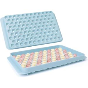 imageIce Cube Trays with Lids for Freezer 33 Sphere Ice Cube Tray with Easy Release for Iced Coffee or Ice Drinks Ice Tray with Lids Ice Cube Mold for Reusable Ice Cubes for Ice Bucket 3 PackBlueSky Blue