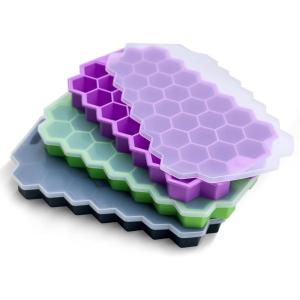 imageIce Cube Trays with Lids for Freezer 33 Sphere Ice Cube Tray with Easy Release for Iced Coffee or Ice Drinks Ice Tray with Lids Ice Cube Mold for Reusable Ice Cubes for Ice Bucket 3 PackMulticolor