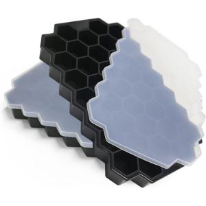 imageIce Cube Trays with Lids for Freezer 33 Sphere Ice Cube Tray with Easy Release for Iced Coffee or Ice Drinks Ice Tray with Lids Ice Cube Mold for Reusable Ice Cubes for Ice Bucket 3 PackBlack