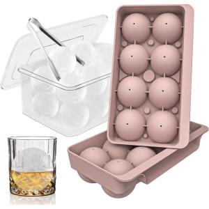 imageWIBIMEN Large Ice Cube Molds Big Round Whiskey Ice Cube Trays for Freezer Easy to Fill ampamp Release Whiskey Bourbon Cocktail19In6 Balls Blue2 PackPink2 Pack
