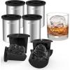 imageClear Ice Cube Maker  25quot Ball  Stainless Steel Clear Ice Maker  Compact Design  for Whiskey Cocktails Bourbon  2 PACK with Ice Tong ampamp Ice BoxMetallicTrump