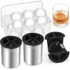 imageClear Ice Cube Maker  25quot Ball  Stainless Steel Clear Ice Maker  Compact Design  for Whiskey Cocktails Bourbon  2 PACK with Ice Tong ampamp Ice BoxMetallicRound