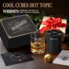 imageWIBIMEN Whiskey Ice Cubes Mold Set for Men Dad Husband Mens Gifts Set with Whiskey Glass Clear Ice Cube Maker and Greeting Card Bourbon Gifts for MenOld Fashioned Glass Set for FatherClassic Black
