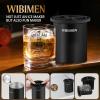imageWIBIMEN Whiskey Ice Cubes Mold Set for Men Dad Husband Mens Gifts Set with Whiskey Glass Clear Ice Cube Maker and Greeting Card Bourbon Gifts for MenOld Fashioned Glass Set for FatherClassic Black