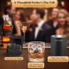 imageWIBIMEN Whiskey Ice Cubes Mold Set for Men Dad Husband Mens Gifts Set with Whiskey Glass Clear Ice Cube Maker and Greeting Card Bourbon Gifts for MenOld Fashioned Glass Set for FatherClassic Black