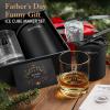 imageWIBIMEN Whiskey Ice Cubes Mold Set for Men Dad Husband Mens Gifts Set with Whiskey Glass Clear Ice Cube Maker and Greeting Card Bourbon Gifts for MenOld Fashioned Glass Set for FatherClassic Black