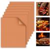 imageWIBIMEN Grill Mats for Outdoor Grill Copper 7pcs Grill Mat 100 NonStick PFOA Free 1575 x 13quot Heavy Duty Reusable and Easy to Clean  Gas Charcoal ampamp Electric BBQCopper 7pcs