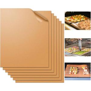 imageWIBIMEN Grill Mats for Outdoor Grill Set of 7 9 Copper Grill Mat 100 NonStick PFOA Free 1575 x 13quot Heavy Duty Resuable and Easy to Clean Works on Gas Charcoal and Electric BBQ