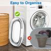 imageExtra Large Collapsible Bucket 35L Mop Bucket With Handles ampamp Wheels Plastic Wash Basin Pet Bath Tub for Puppy Dogs Cats Folding Laundry Basket Clothes Storage Organizer RV Outdoor Camping EssentialsGray