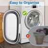 imageExtra Large Collapsible Bucket 35L Mop Bucket With Handles ampamp Wheels Plastic Wash Basin Pet Bath Tub for Puppy Dogs Cats Folding Laundry Basket Clothes Storage Organizer RV Outdoor Camping EssentialsGray
