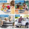 imageExtra Large Collapsible Bucket 35L Mop Bucket With Handles ampamp Wheels Plastic Wash Basin Pet Bath Tub for Puppy Dogs Cats Folding Laundry Basket Clothes Storage Organizer RV Outdoor Camping EssentialsGray