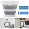 image10L Collapsible Bucket for Cleaning Portable Ice Bucket Water Pail for Space Saving Foldable Sand Buckets with Handles for House Bathroom Plastic Tub Sink Camping Wash Basin RV Essentials5L
