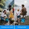 image5 Gallon Bucket Collapsible Bucket with Handle for Outdoor Beach Fishing Gardening Folding Car Wash Buckets Mop Water Storage Laundry Wash Basin for RV Household Cleaning Supplies Camping EssentialsBlue