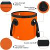 image5 Gallon Bucket Collapsible Bucket with Handle for Outdoor Beach Fishing Gardening Folding Car Wash Buckets Mop Water Storage Laundry Wash Basin for RV Household Cleaning Supplies Camping EssentialsOrange