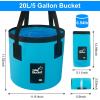 image5 Gallon Bucket Collapsible Bucket with Handle for Outdoor Beach Fishing Gardening Folding Car Wash Buckets Mop Water Storage Laundry Wash Basin for RV Household Cleaning Supplies Camping EssentialsBlue