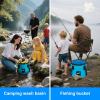 image5 Gallon Bucket Collapsible Bucket with Handle for Outdoor Beach Fishing Gardening Folding Car Wash Buckets Mop Water Storage Laundry Wash Basin for RV Household Cleaning Supplies Camping EssentialsBlue