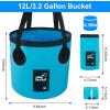 image5 Gallon Bucket Collapsible Bucket with Handle for Outdoor Beach Fishing Gardening Folding Car Wash Buckets Mop Water Storage Laundry Wash Basin for RV Household Cleaning Supplies Camping EssentialsBlue