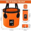 image5 Gallon Bucket Collapsible Bucket with Handle for Outdoor Beach Fishing Gardening Folding Car Wash Buckets Mop Water Storage Laundry Wash Basin for RV Household Cleaning Supplies Camping EssentialsOrange