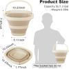image5L Collapsible Bucket with Handle Mop Bucket for Wash Basin Dog Water Car Washing Window Cleaning Foldable Plastic Tub Waterpot for Outdoor Beaching Fishing Gardening Camping EssentialsBeige