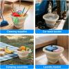 image5L Collapsible Bucket with Handle Mop Bucket for Wash Basin Dog Water Car Washing Window Cleaning Foldable Plastic Tub Waterpot for Outdoor Beaching Fishing Gardening Camping EssentialsBeige