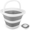 image5L Collapsible Bucket with Handle Mop Bucket for Wash Basin Dog Water Car Washing Window Cleaning Foldable Plastic Tub Waterpot for Outdoor Beaching Fishing Gardening Camping EssentialsGray