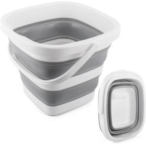 image10L Collapsible Bucket for Cleaning Portable Ice Bucket Water Pail for Space Saving Foldable Sand Buckets with Handles for House Bathroom Plastic Tub Sink Camping Wash Basin RV Essentials5L