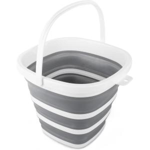image10L Collapsible Bucket for Cleaning Portable Ice Bucket Water Pail for Space Saving Foldable Sand Buckets with Handles for House Bathroom Plastic Tub Sink Camping Wash Basin RV Essentials10L