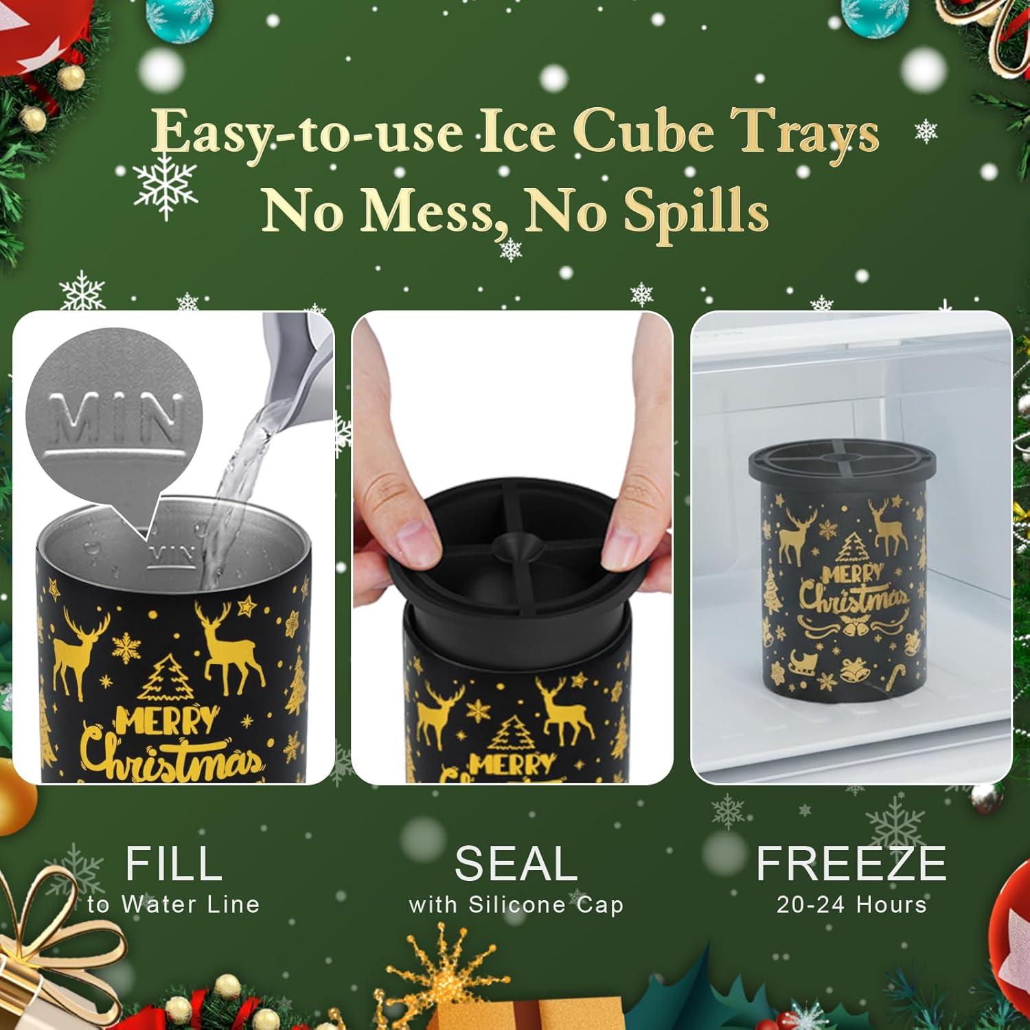 imageClear Ice Cube Maker with Whiskey Glasses ampamp Luxury Box  25quot Ball  Crystal Clear Ball Ice Cube Tray for Whiskey Perfect ChristmasBourbon Gifts for MensDadHusbandHimGrandpaClassic Black