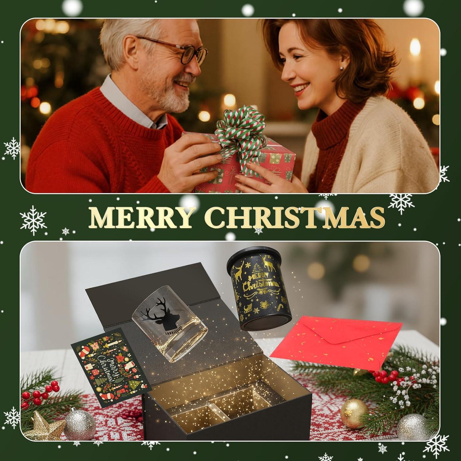 imageClear Ice Cube Maker with Whiskey Glasses ampamp Luxury Box  25quot Ball  Crystal Clear Ball Ice Cube Tray for Whiskey Perfect ChristmasBourbon Gifts for MensDadHusbandHimGrandpaClassic Black