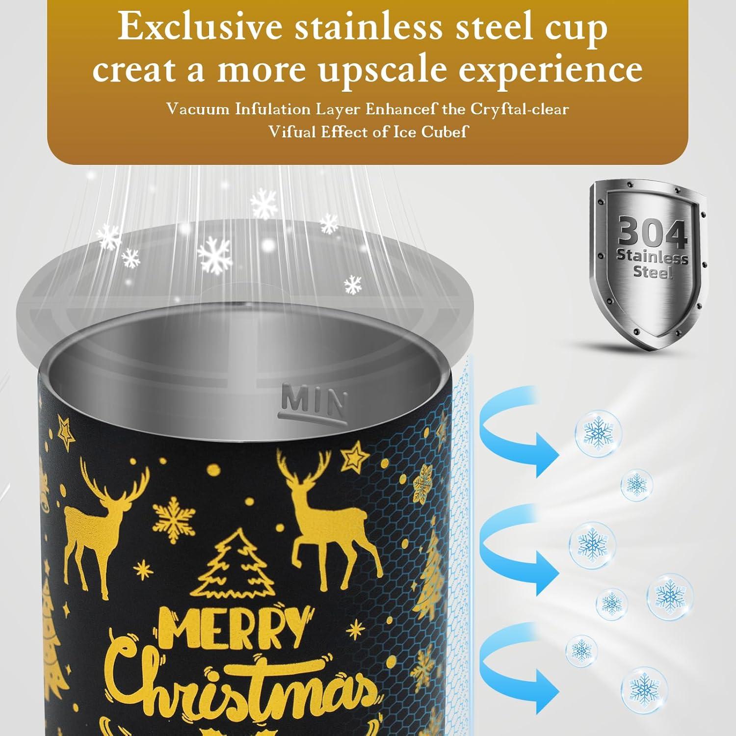 imageClear Ice Cube Maker with Whiskey Glasses ampamp Luxury Box  25quot Ball  Crystal Clear Ball Ice Cube Tray for Whiskey Perfect ChristmasBourbon Gifts for MensDadHusbandHimGrandpaClassic Black