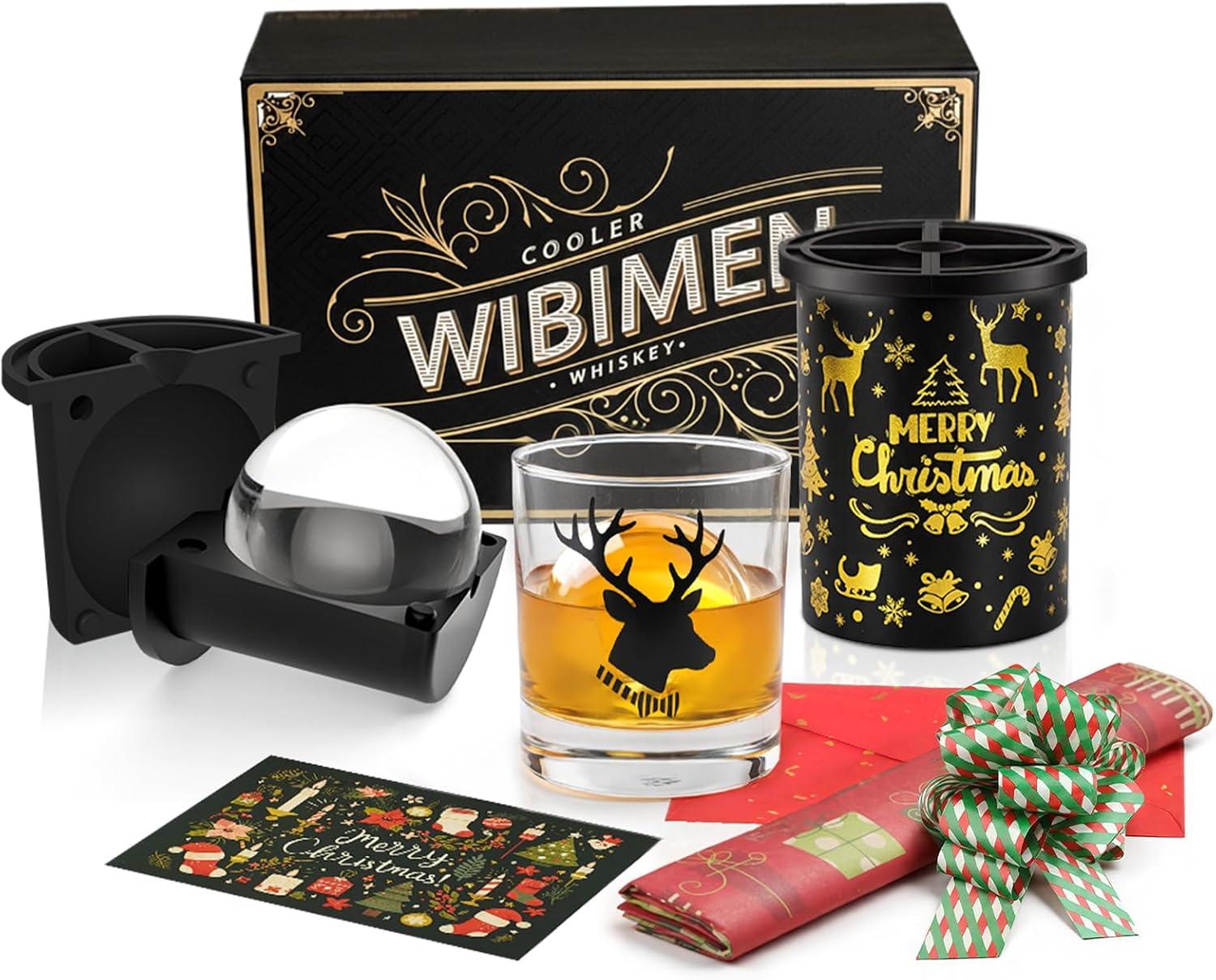 imageClear Ice Cube Maker with Whiskey Glasses ampamp Luxury Box  25quot Ball  Crystal Clear Ball Ice Cube Tray for Whiskey Perfect ChristmasBourbon Gifts for MensDadHusbandHimGrandpaClassic Black