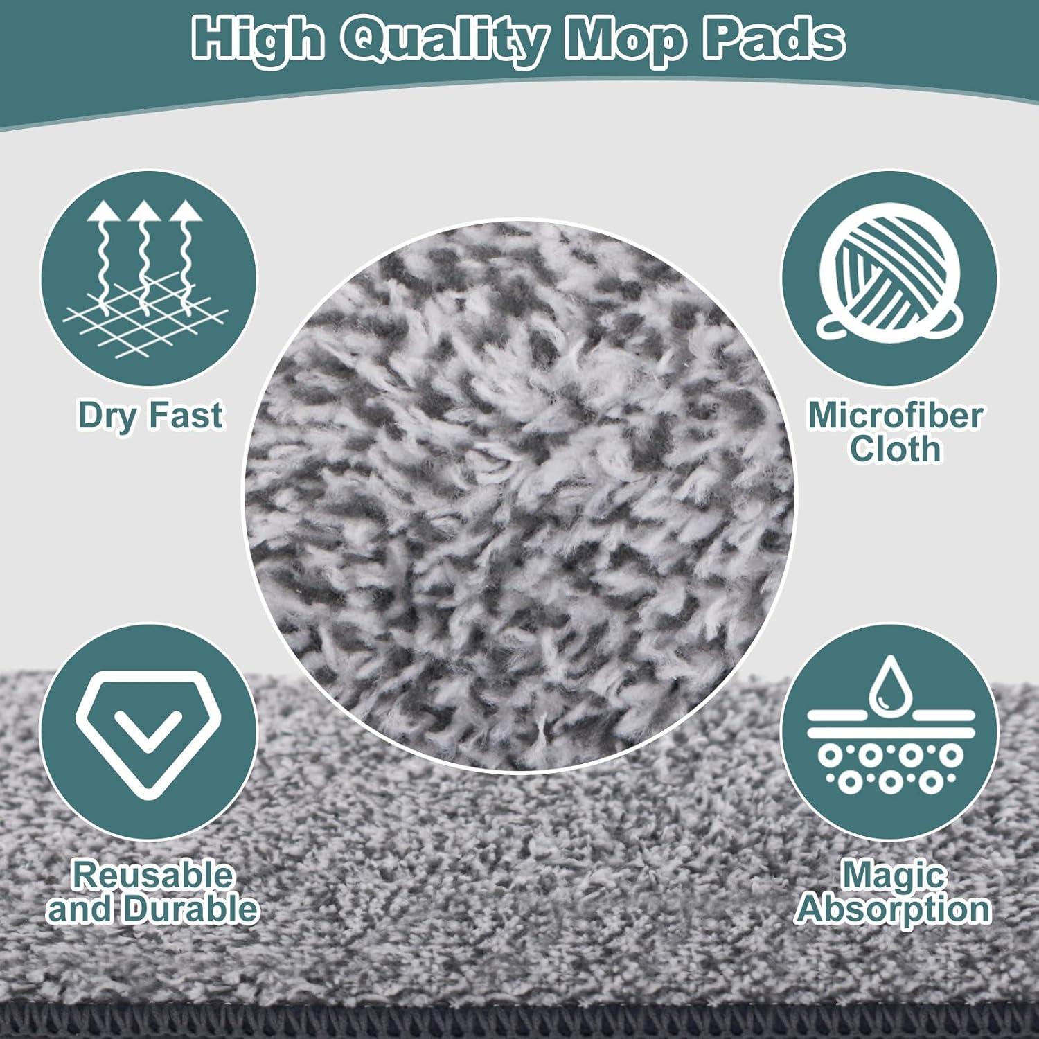 imageFlat Mop with 3 Pads Microfiber Mops for Floor Cleaning Adjustable Handle 2949 Dust Mop for Hardwood Floors Wet Dry Use on Laminate Wood Tile Vinyl Wall Mopping Bathroom Kitchen Household SuppliesMedium