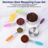 imageStainless Steel Measuring Cups 5 PCS Nesting Measuring Cups Set with EasyRead Markings ampamp Ring Metal Scoops for Dry Liquid IngredientsStackable Cup Measure Spoons for Baking Cooking Kitchen Gadgets