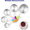imageStainless Steel Measuring Cups 5 PCS Nesting Measuring Cups Set with EasyRead Markings ampamp Ring Metal Scoops for Dry Liquid IngredientsStackable Cup Measure Spoons for Baking Cooking Kitchen Gadgets