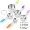 imageStainless Steel Measuring Cups 5 PCS Nesting Measuring Cups Set with EasyRead Markings ampamp Ring Metal Scoops for Dry Liquid IngredientsStackable Cup Measure Spoons for Baking Cooking Kitchen Gadgets