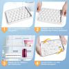 image:imageWIBIMEN Round Ice Cube Tray 25 cm x 66 Pieces Ice Cubes for Freezer with Container Mini Circle Ice Cube Tray Ball Mould Ice Cooling Tea and Coffee 2 Trays 1 Container amp Scoop White