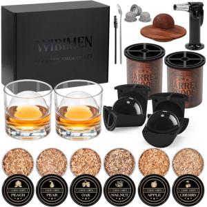 image:imageWhiskey Smoker Kit with Torch 2 Clear Ice Maker amp 2 Whiskey Glasses Complete Cocktail Smoker Kit for Old FashionedBourbonScotchPerfect Whiskey Gifts for MenDadHusbandWhiskey LoversNo ButaneGeneral Cocktail Smoker Kit with Torch