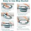 image:image28L Large Collapsible Mop Bucket with Handle for Cleaning Silicone Portable Pet Bathtub for Puppy Small Dogs Cats Foldable Laundry Basket Hamper Clothes Storage Bin Space Saving Design for RV HomeGreen