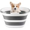 image:image28L Large Collapsible Mop Bucket with Handle for Cleaning Silicone Portable Pet Bathtub for Puppy Small Dogs Cats Foldable Laundry Basket Hamper Clothes Storage Bin Space Saving Design for RV HomeGray