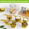image:imageStainless Steel Measuring Cups Set of 7 Stackable Measure Cups Kitchen Gadgets for Cooking Baking Supplies Tools Nesting Metal Cup Spoons Easy to Read Markings for Dry amp Liquid Measurements BakerGold